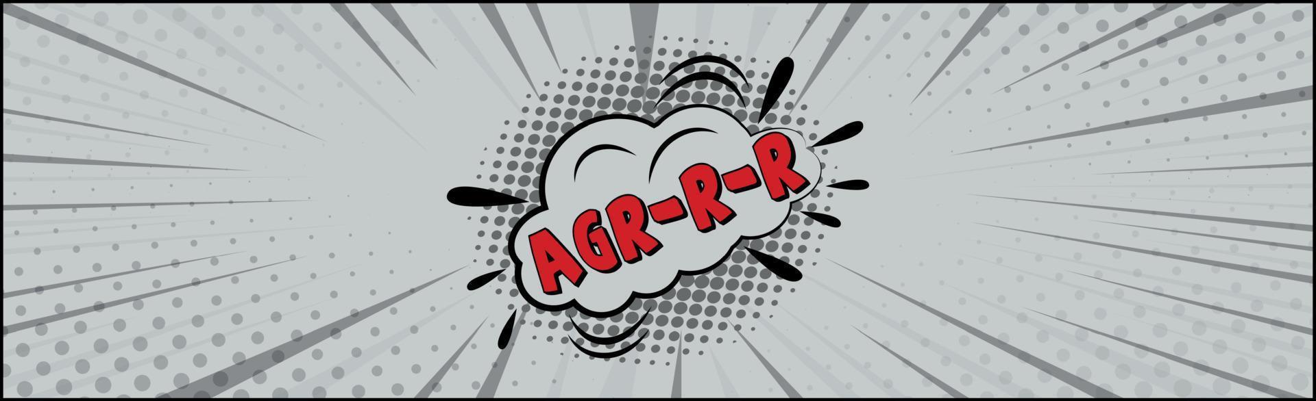 Comic lettering AGR-R-R on white background - Vector