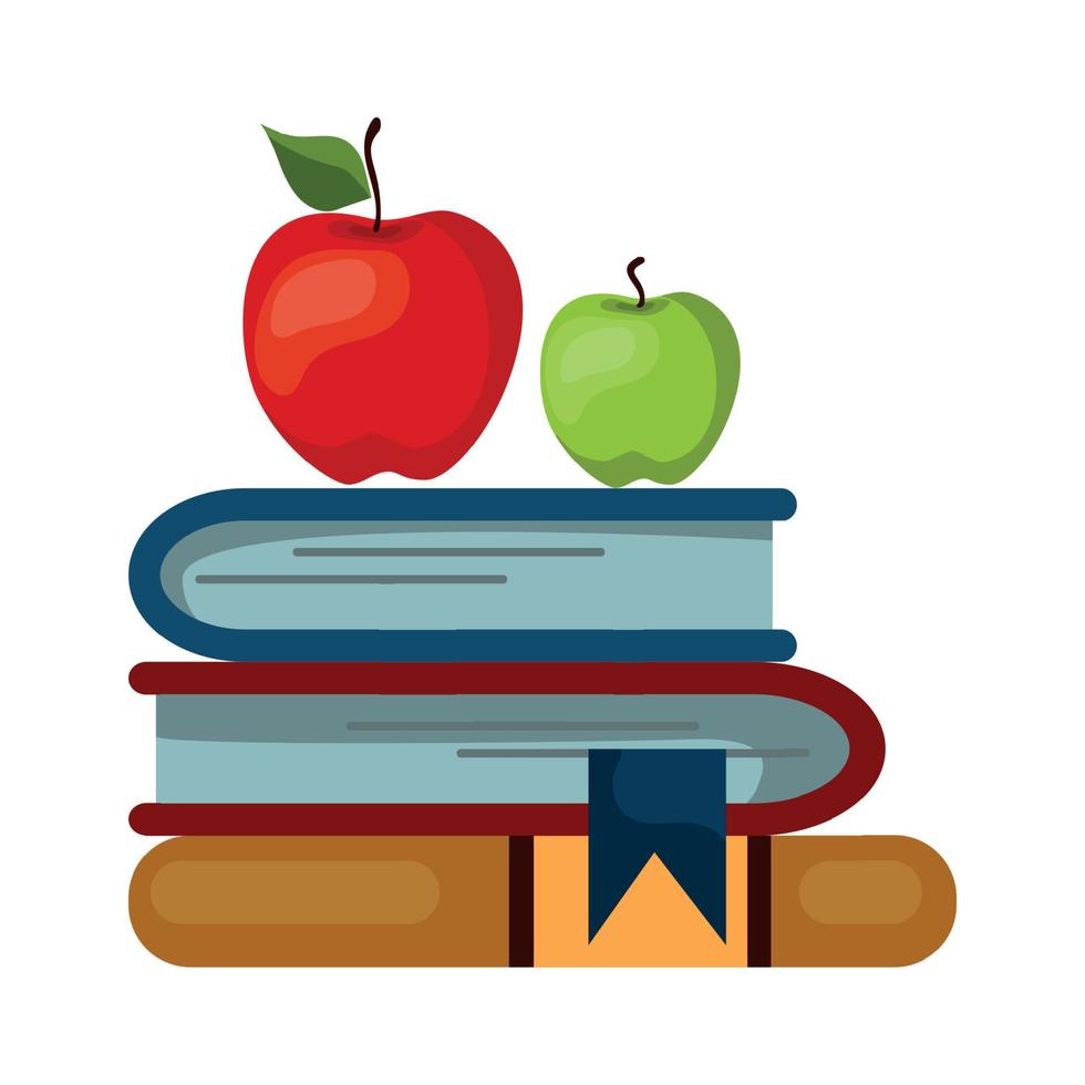 School books on white background, science granite - Vector