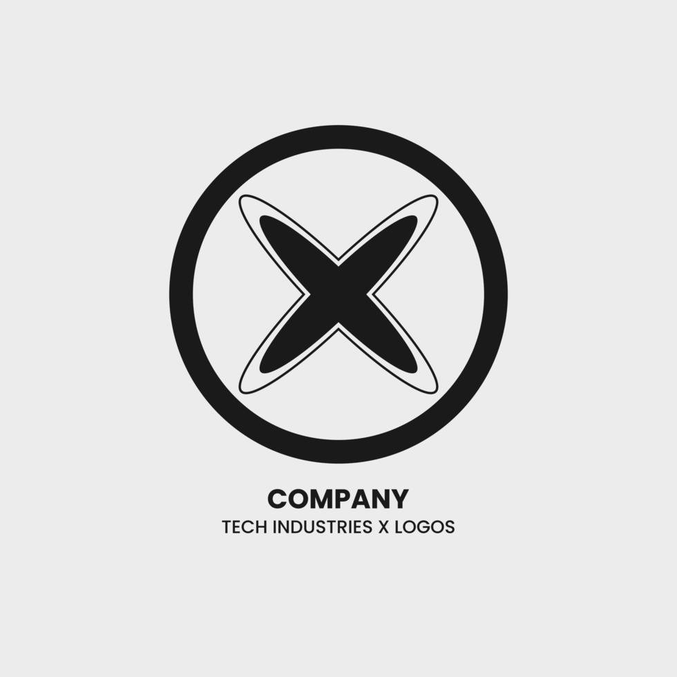 Logotype Factor X Monochrome Design. Letter X Cross Simple Vector Logo. EPS 10