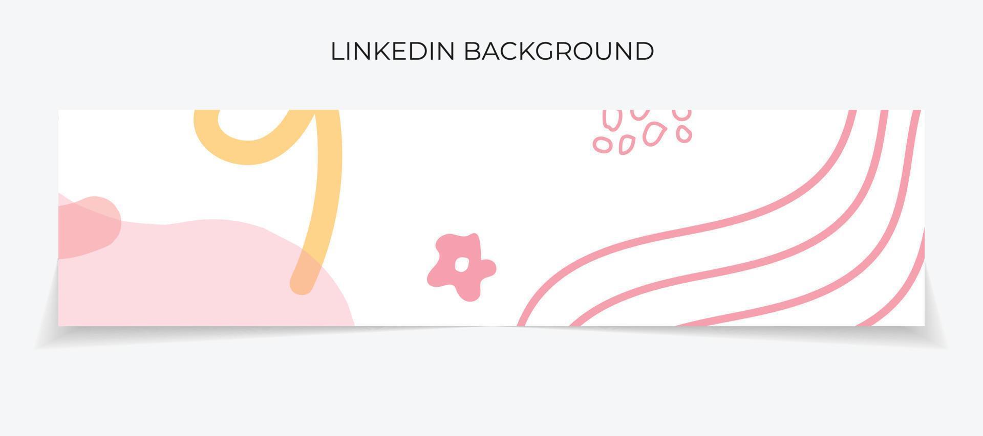 Abstract handdrawn linkedin banner, linkedin template vector