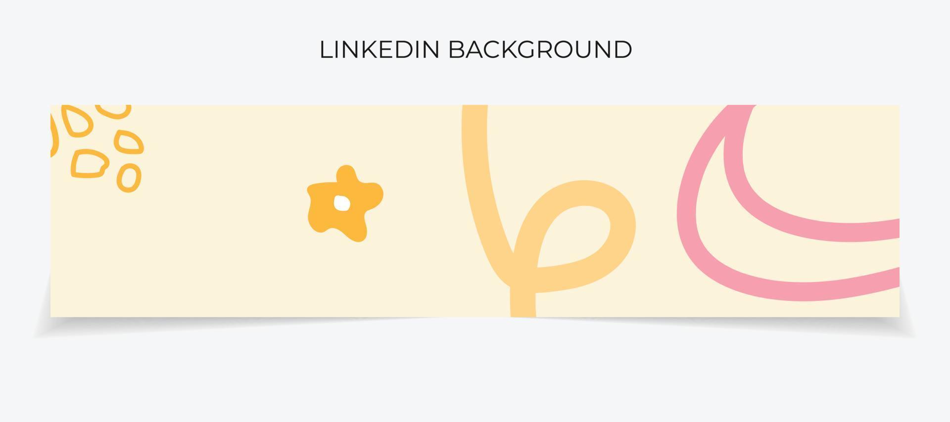 Abstract handdrawn linkedin banner, linkedin template vector
