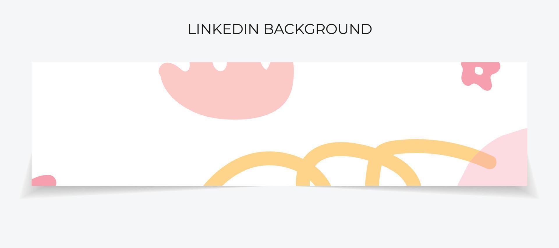 Banner de Linkedin dibujado a mano abstracto, vector de plantilla de Linkedin