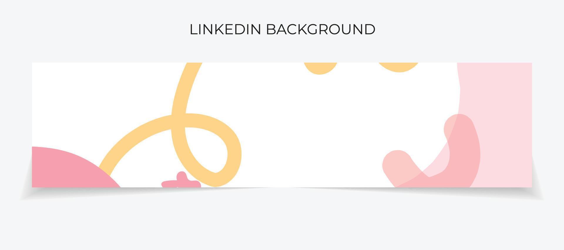 Banner de Linkedin dibujado a mano abstracto, vector de plantilla de Linkedin