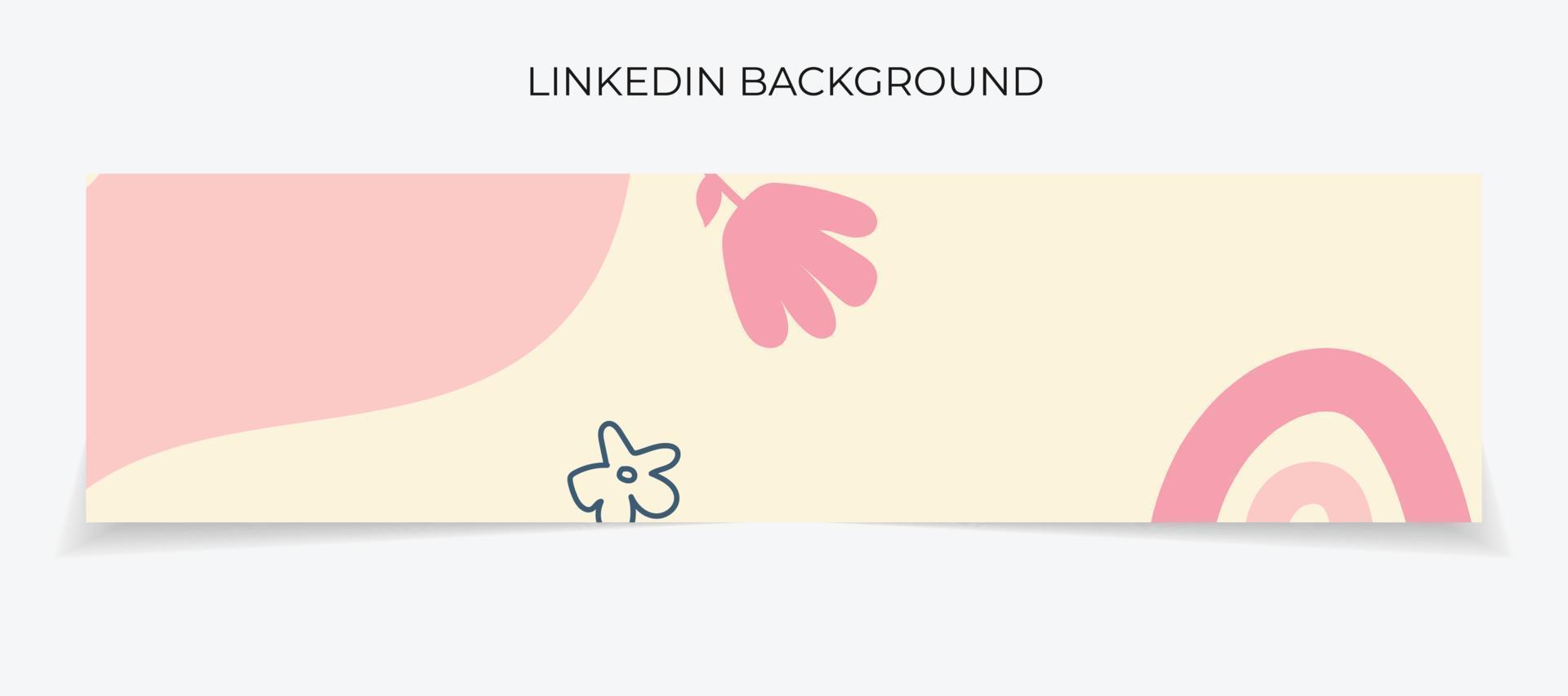 Abstract handdrawn linkedin banner, linkedin template vector