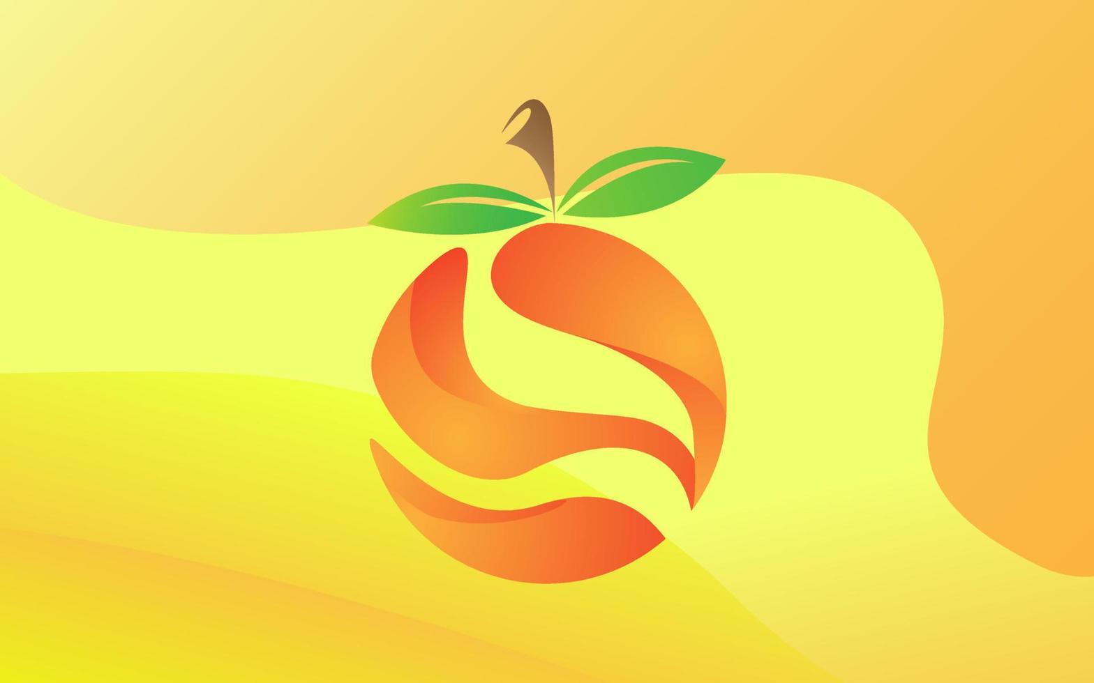 diseño de logotipo 3d naranja vector