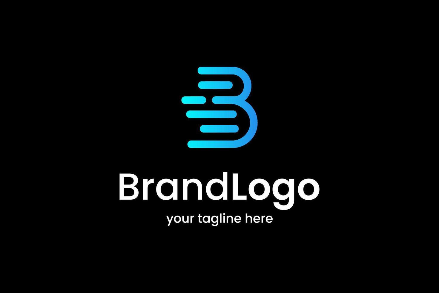 diseño de logotipo de tecnología de letra b vector