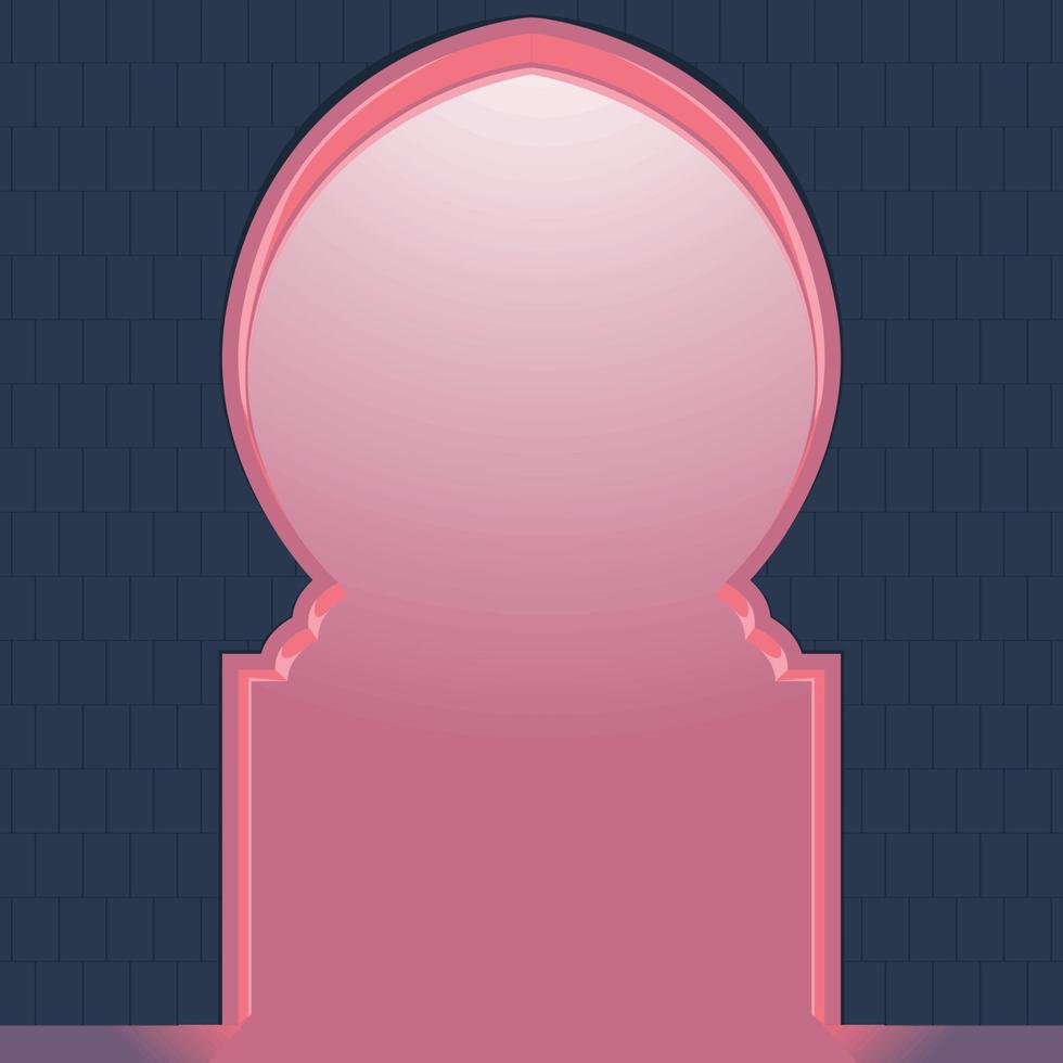 Mosque background pink template copy spcae area vector