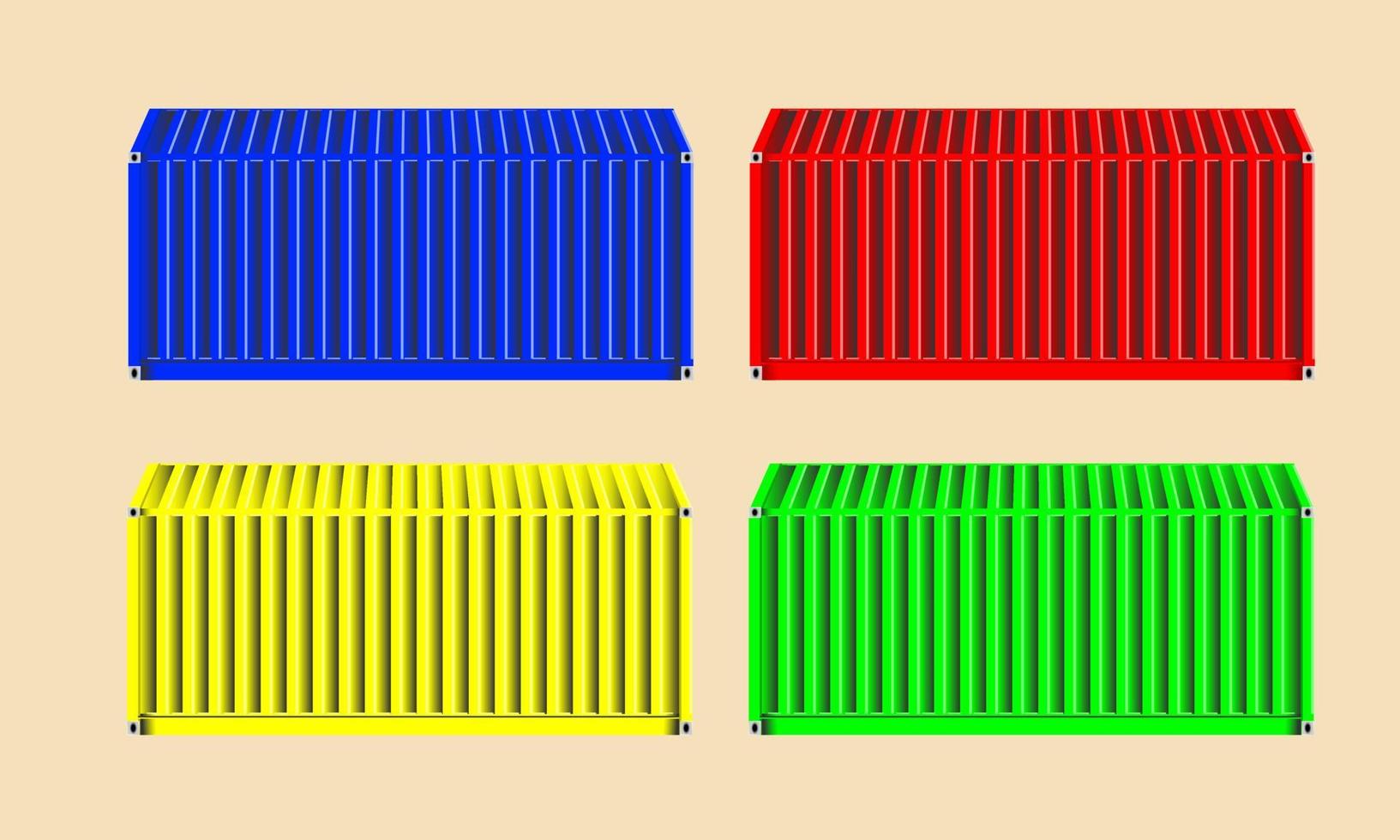 maqueta de contenedor a todo color para carga, importación de exportación vector