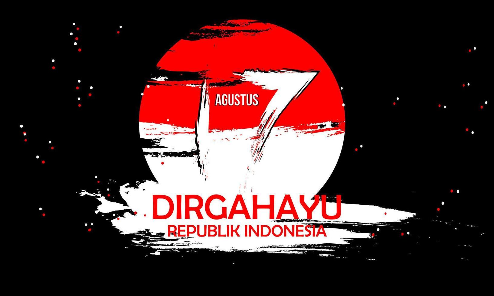 indonesia independence day dirgahayu indonesia vector grunge