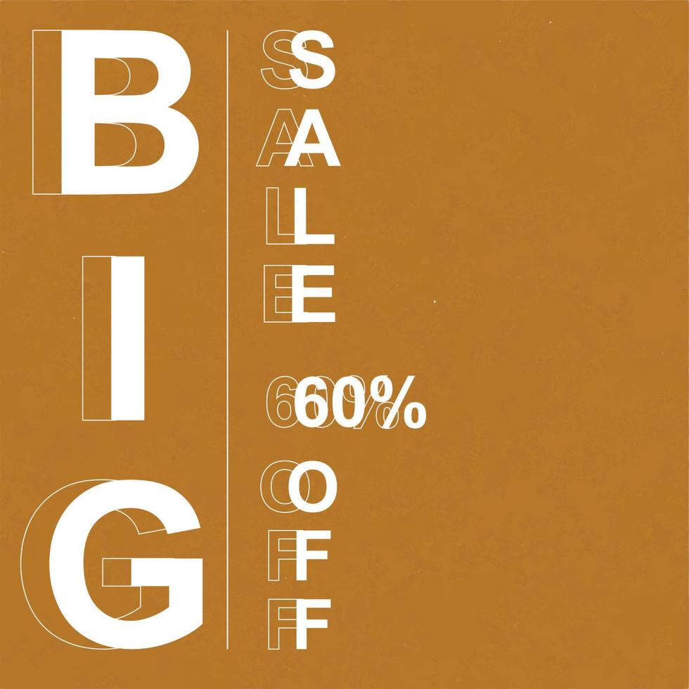 Big sale template with brown background vector