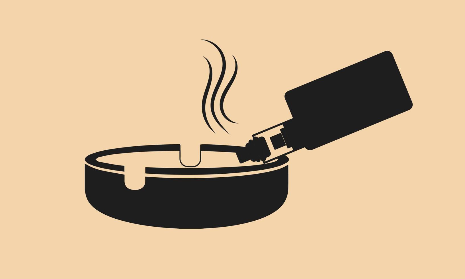 Vape and ashtray black logo icon template vector
