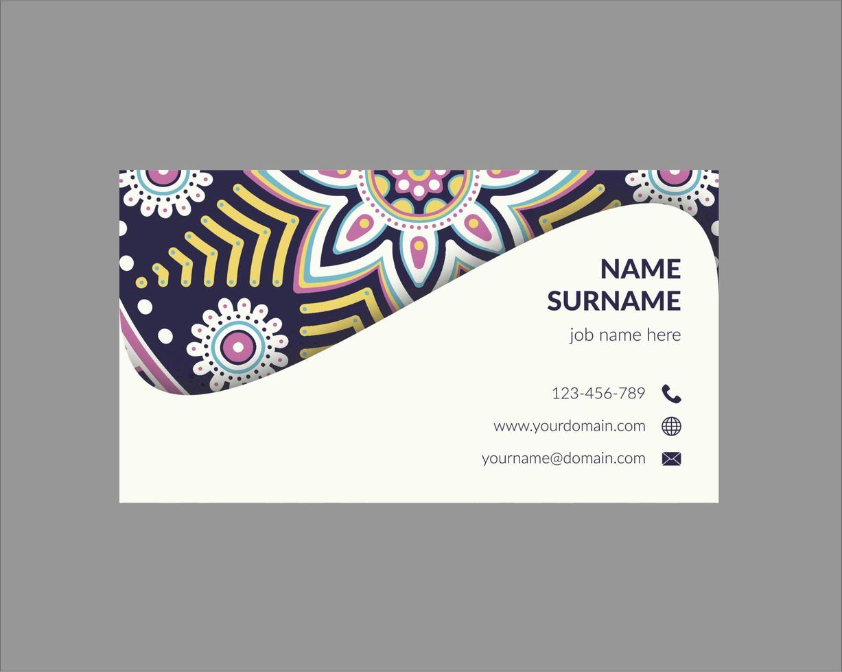 id card design template with flowers vector