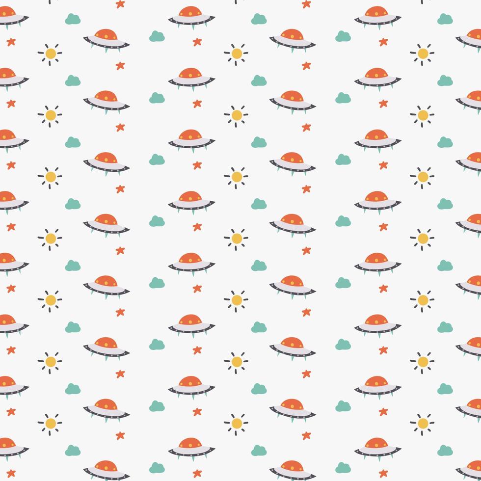 UFO pattern vector cute background pattern