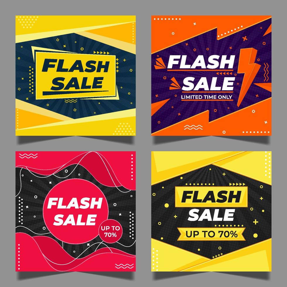 Flash Sale Social Media Post vector