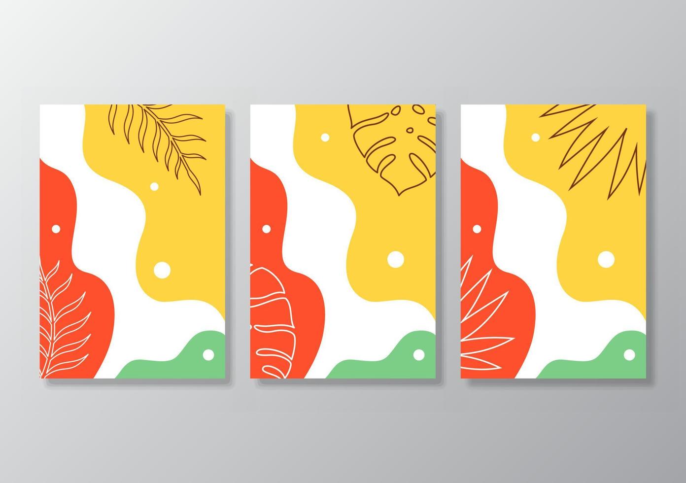 Abstract tropical leaves poster covers background vector