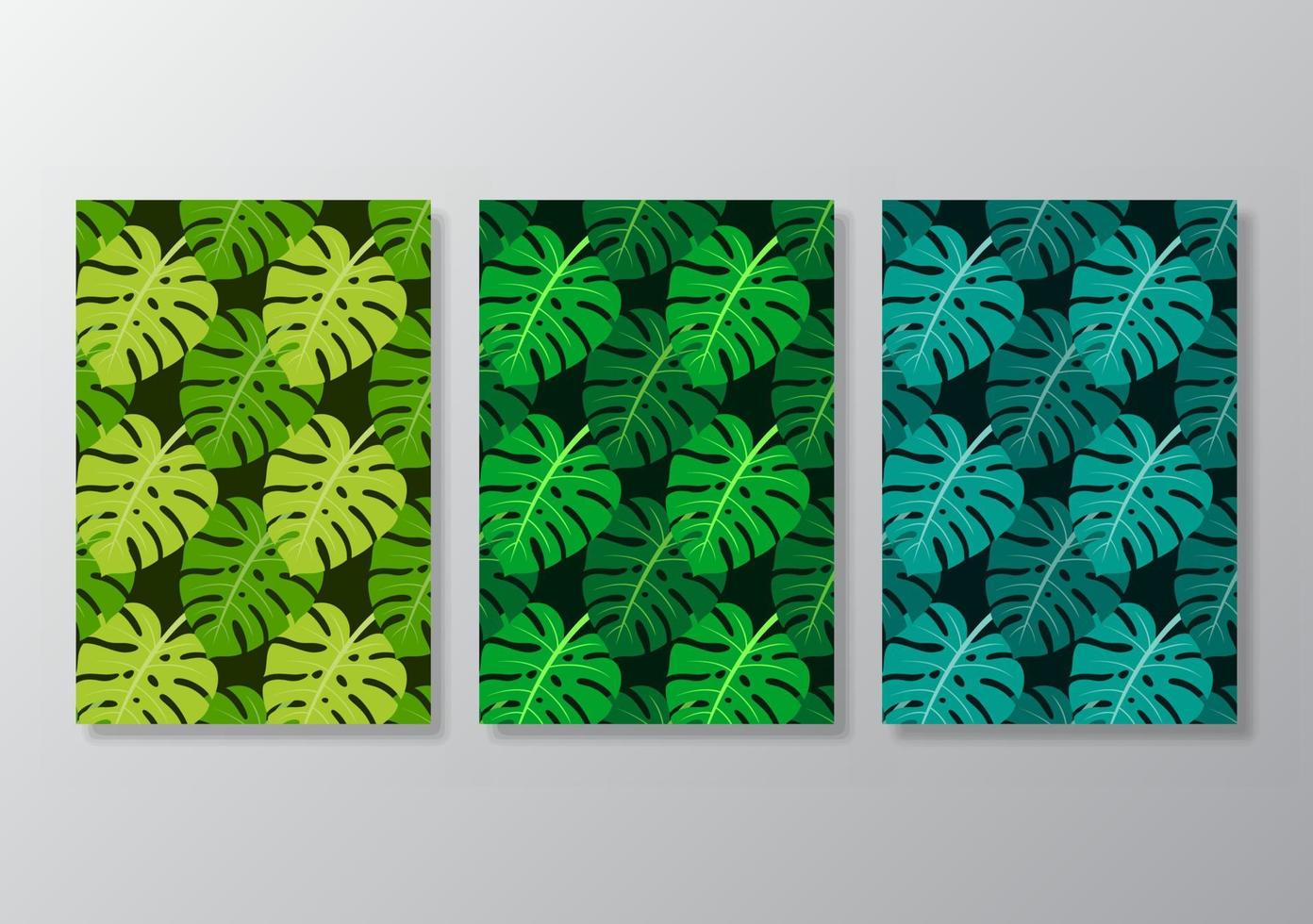 Abstract tropical leaves poster covers background vector