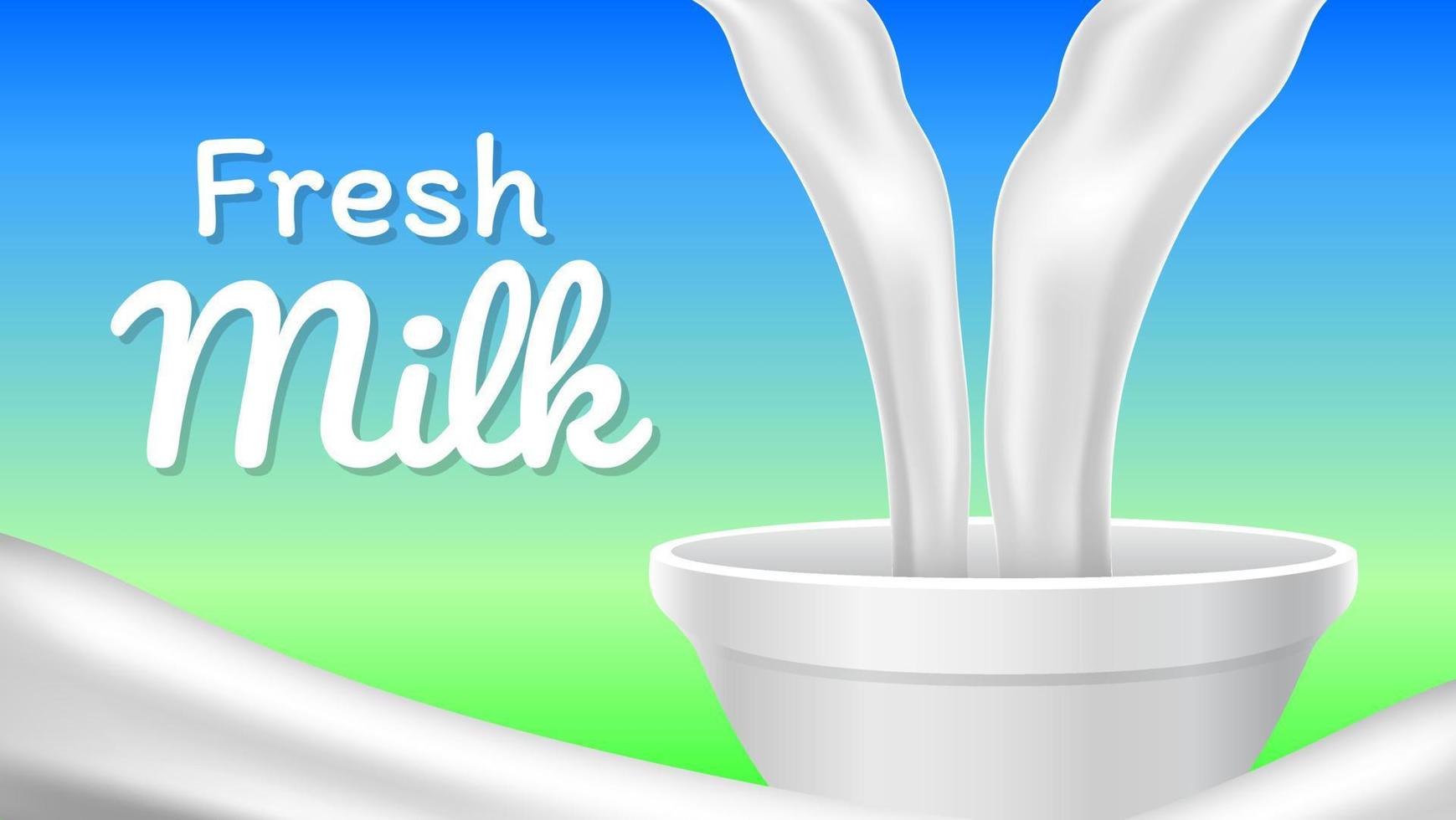 Realistic splash or drop fresh milk illustration vector