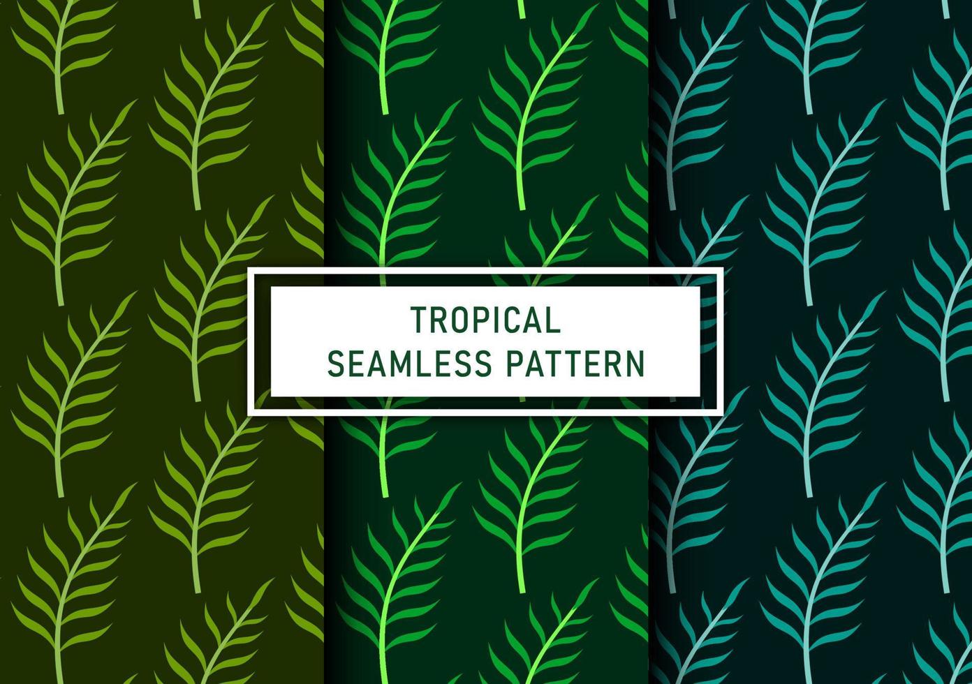 Set of seamless tropical leaves background Premium Vector