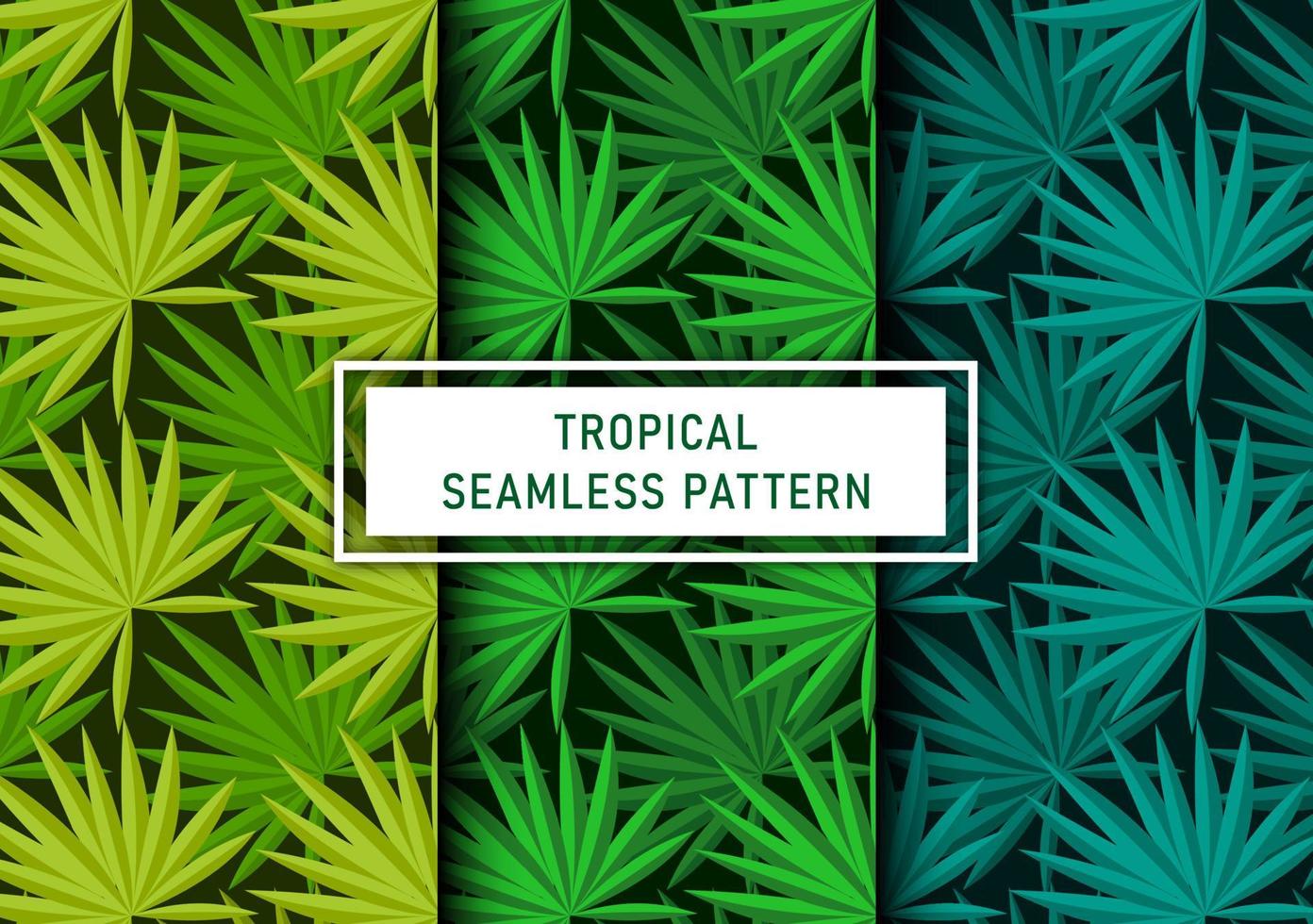 conjunto de vector premium de fondo de hojas tropicales sin costura