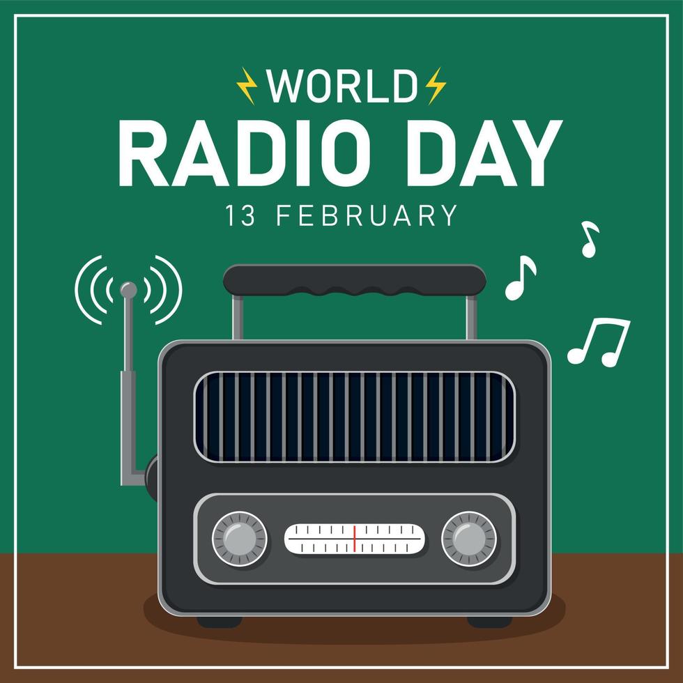 World radio day illustration template background vector