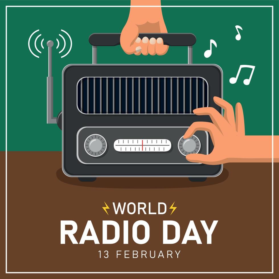 World radio day illustration template background vector