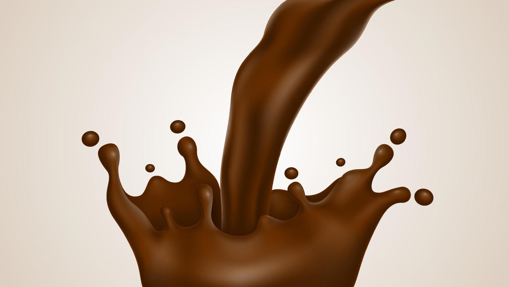 Realistic Chocolate Splashes 3d Illustrations vector