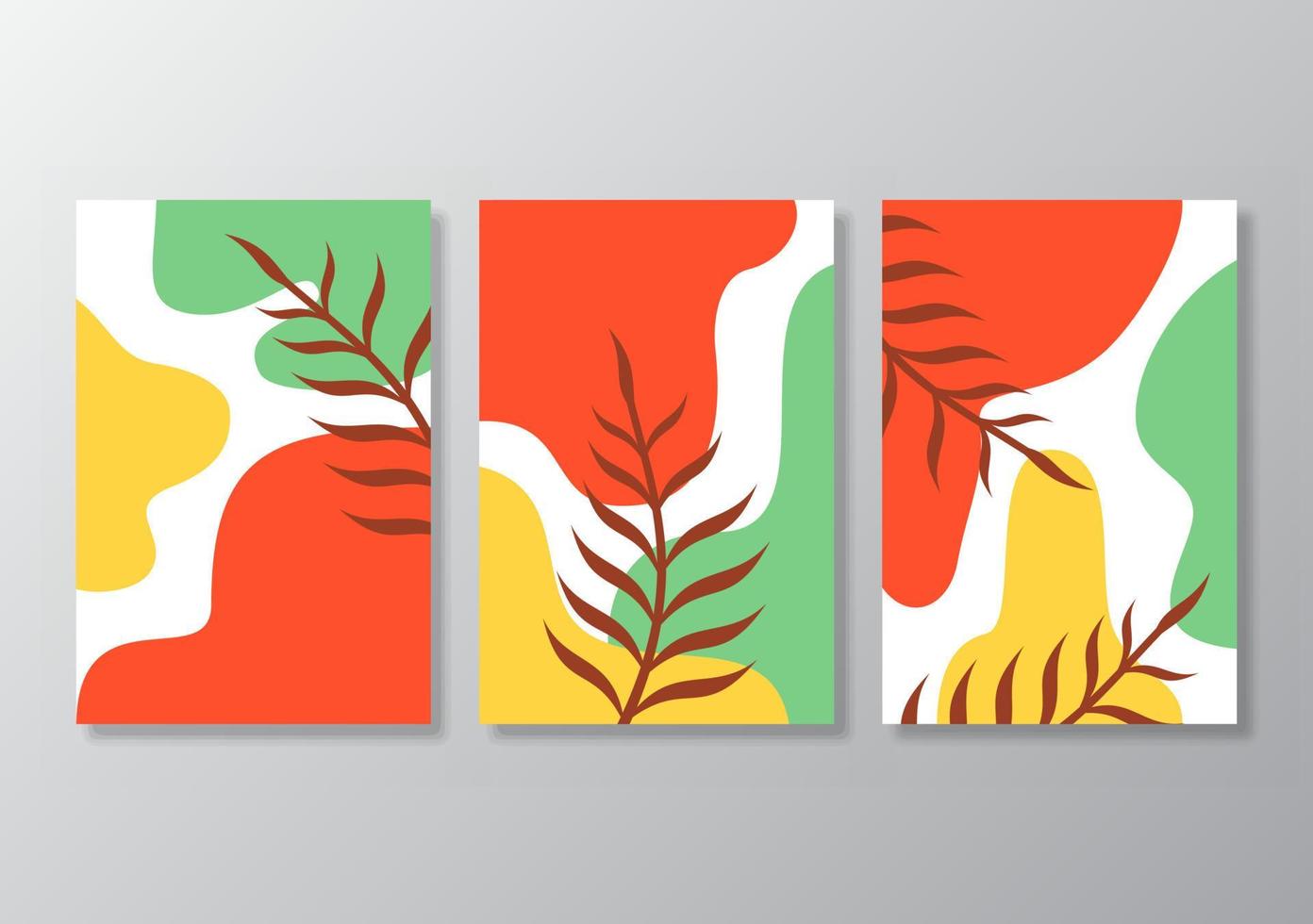 Abstract tropical leaves poster covers background vector