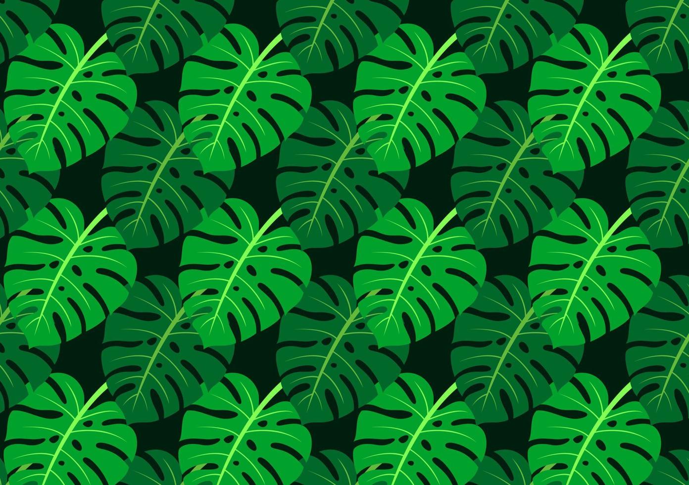 Set of seamless tropical leaves background Premium Vector