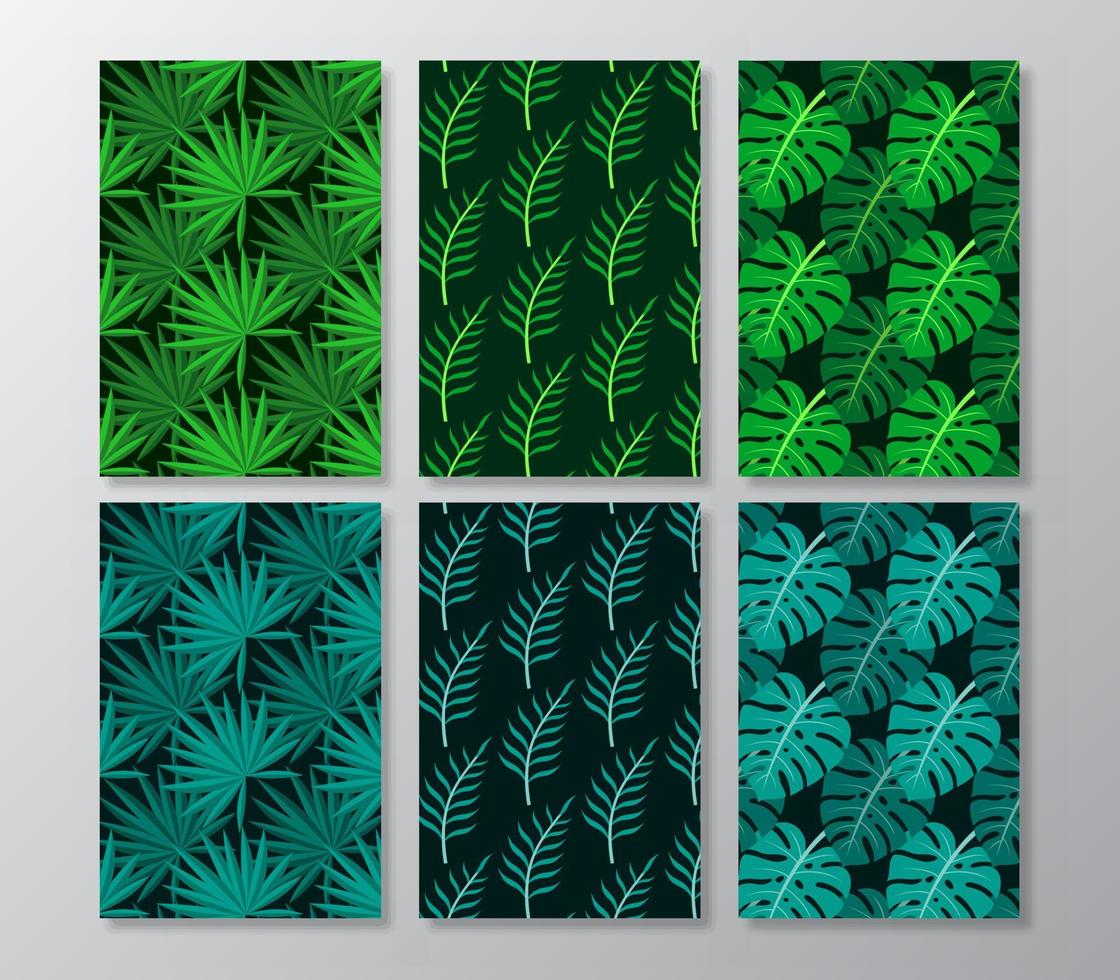 Abstract tropical leaves poster covers background vector