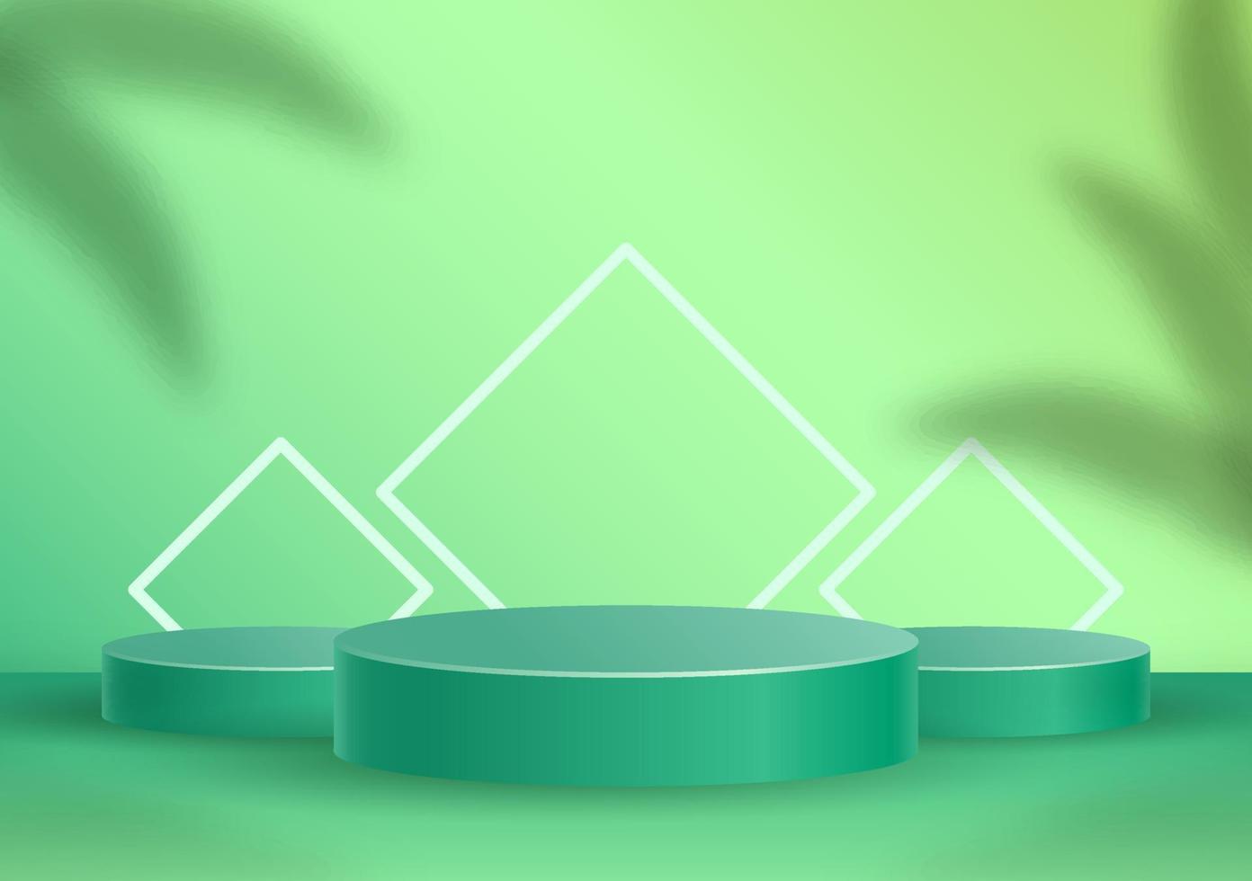 Podium with tropical leaves shadow overlay illustration vector