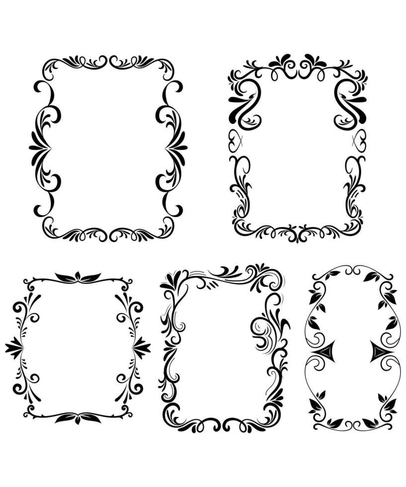 Decorative frames. Retro ornamental frame, vintage rectangle ornaments
