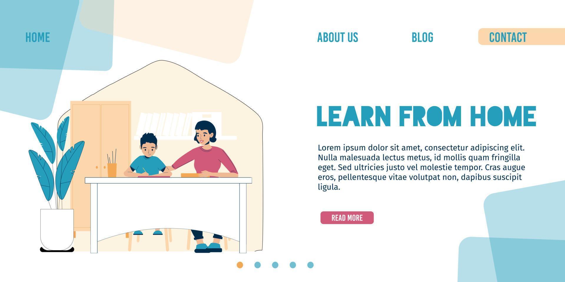 plataforma para que los niños aprendan desde la página de inicio vector