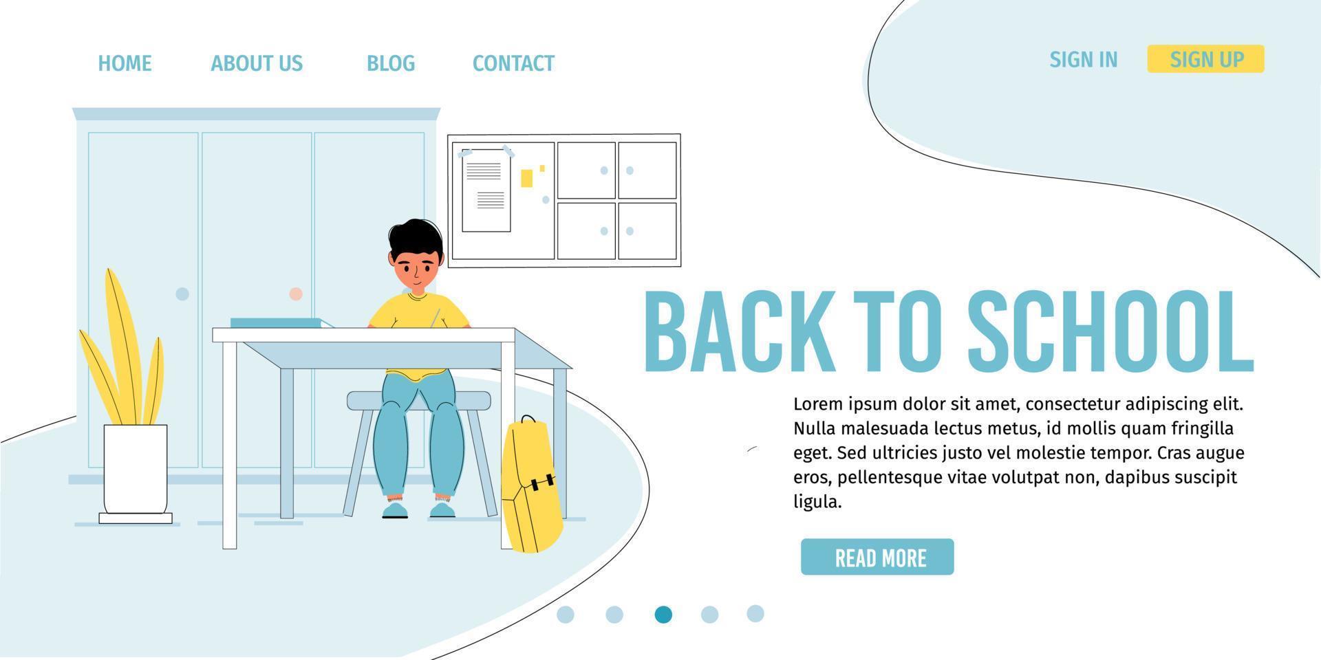 Back to school for getting knowledge landing page vector