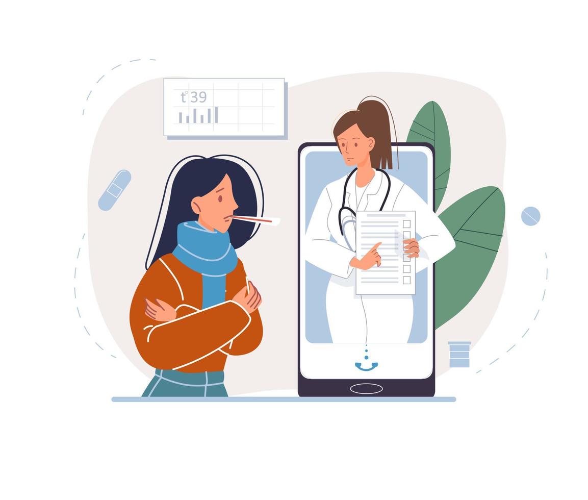 Flat cartoon doctor character vector illustration concept