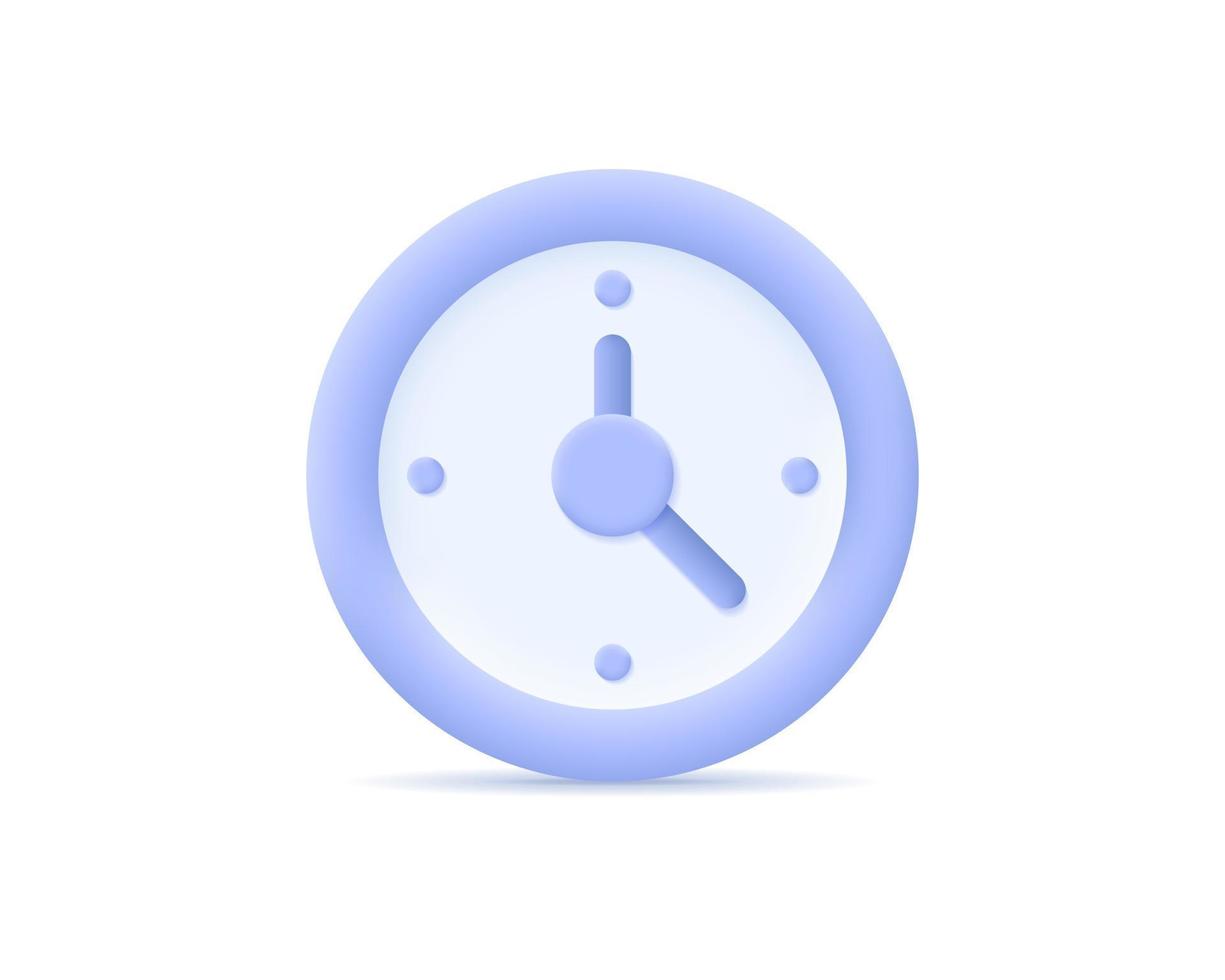 3d clock realistic icon design illustrations. 3d render vector design concept