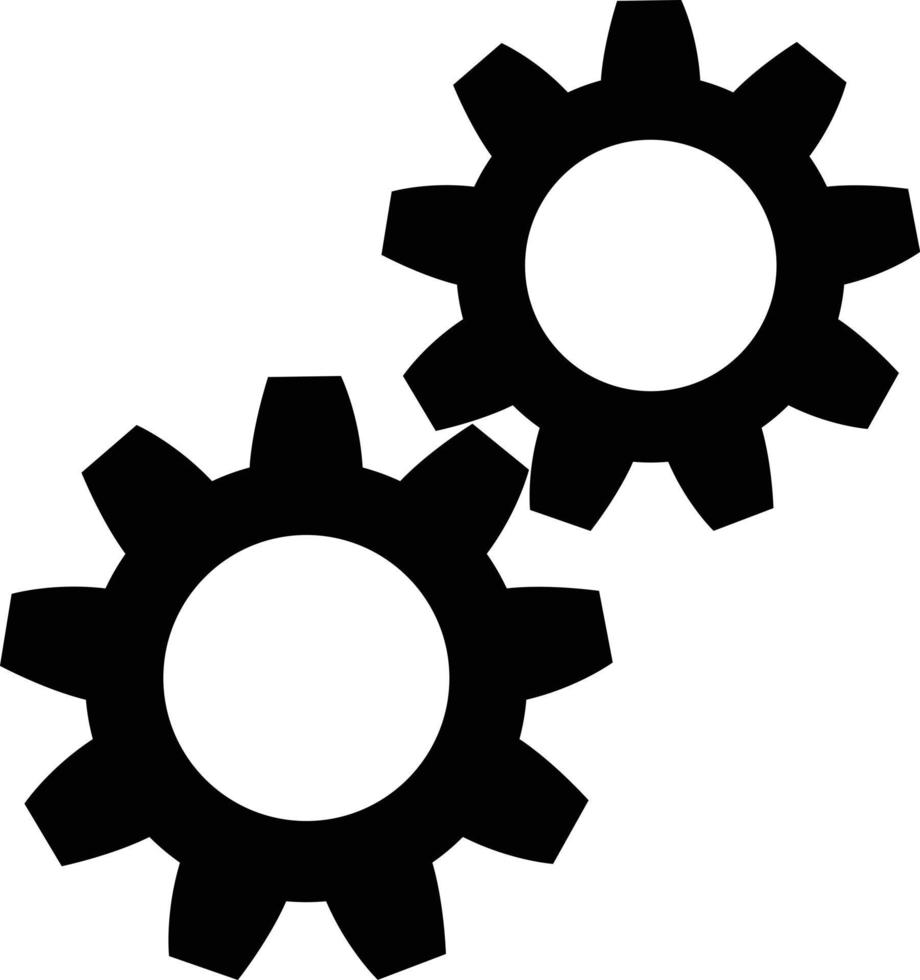 Gear icon silhouette vector illustration