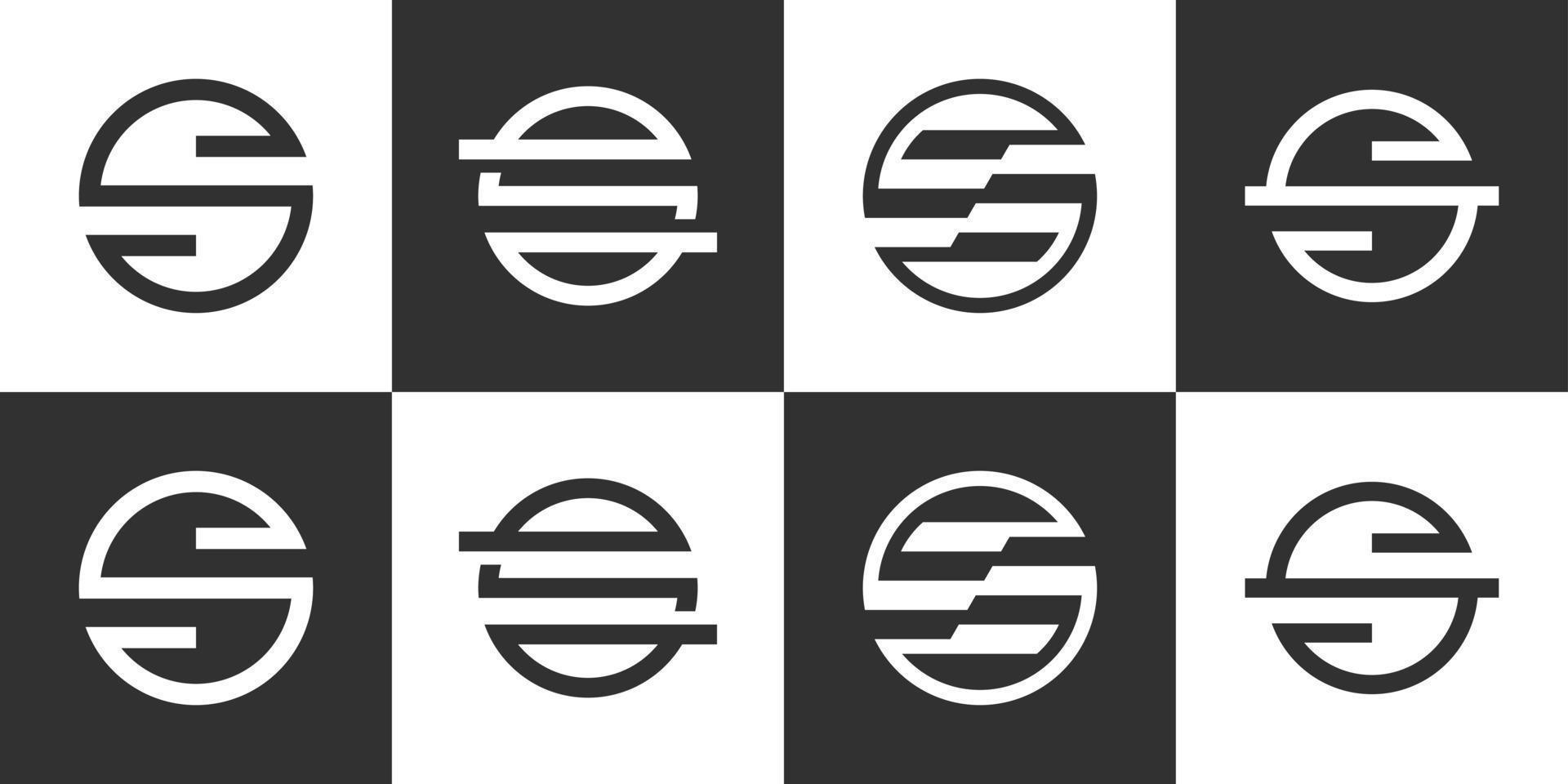 Set of initials letter S abstract logo vector design