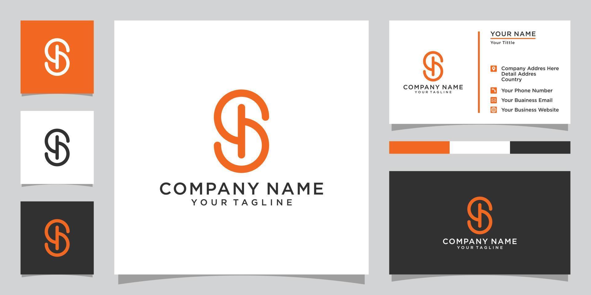 SB or BS initial letter logo design vector