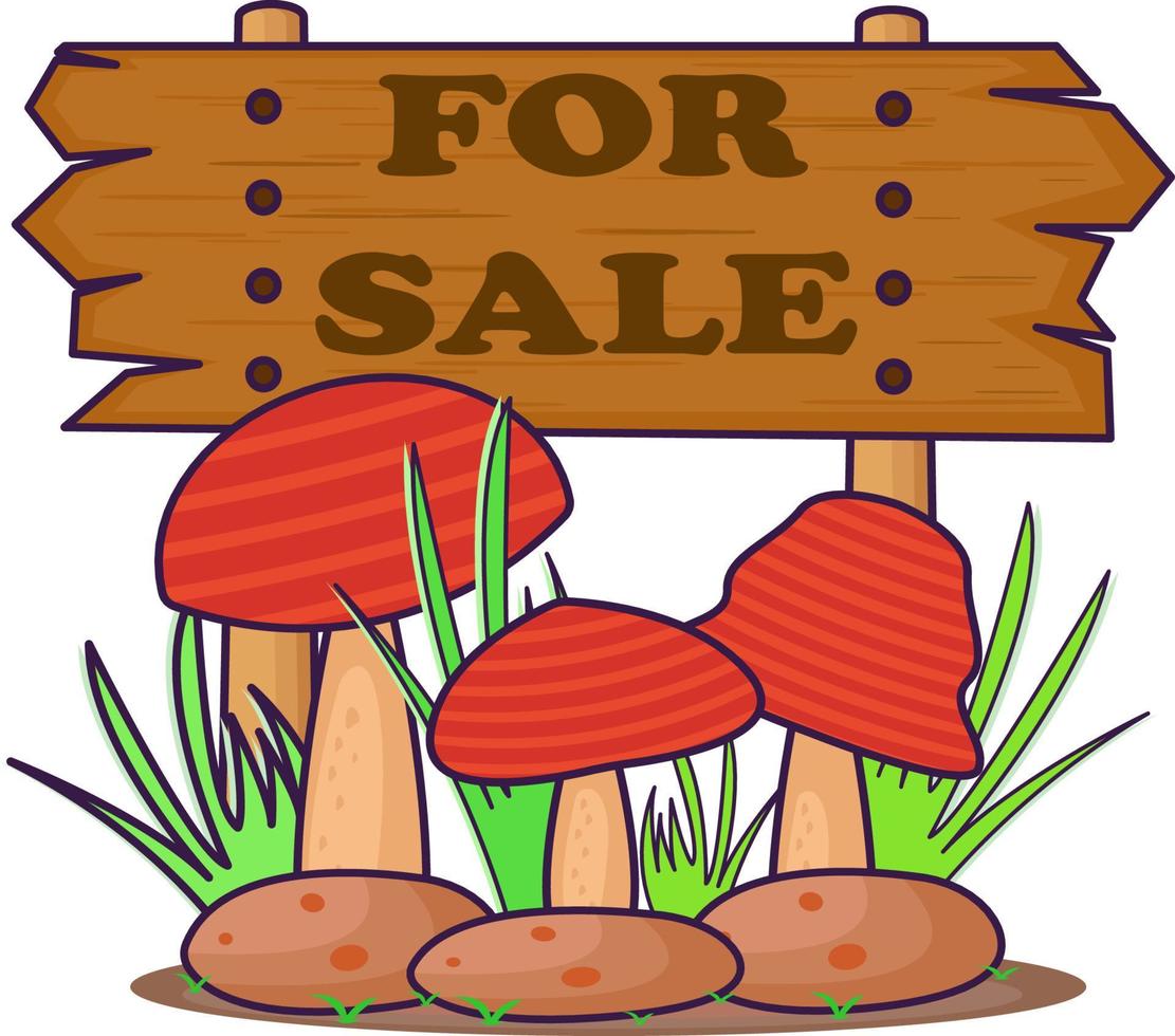 For sale mushroom vector icon isolated