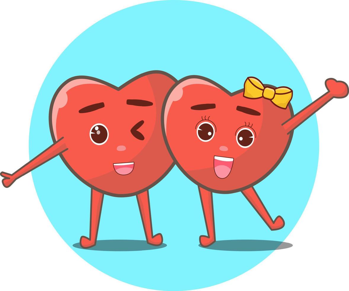 A couple of love character hug each other so romantic, vector