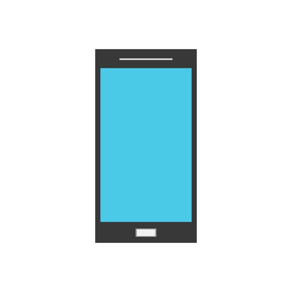 Simple Flat Phone With Button Icon Clip Art Device Illustration Touchscreen Technology vector
