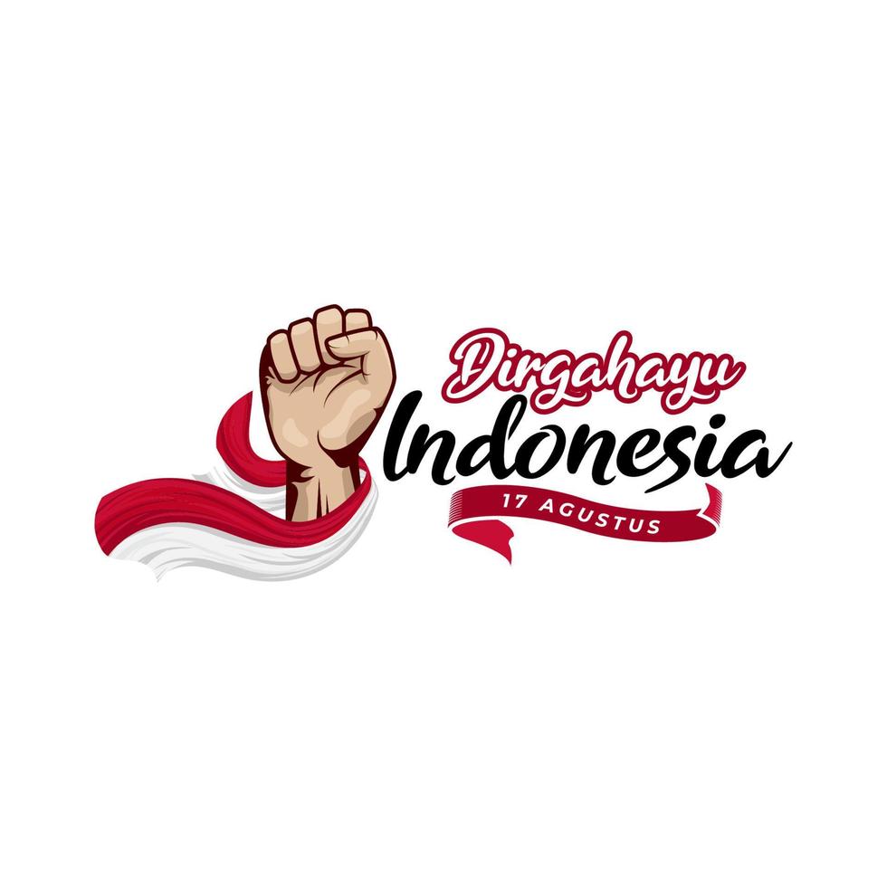 Happy Indonesia independence day greeting design template vector