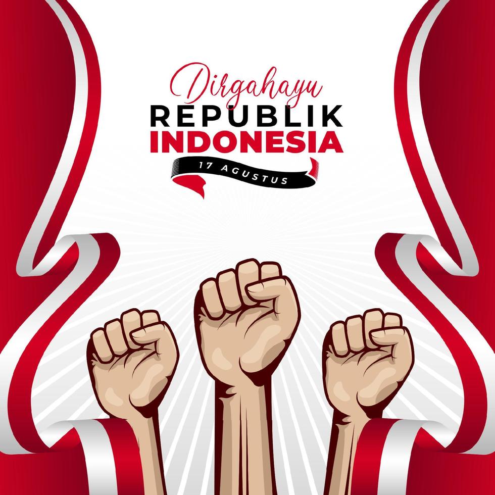 Happy Indonesia independence day background banner design. vector