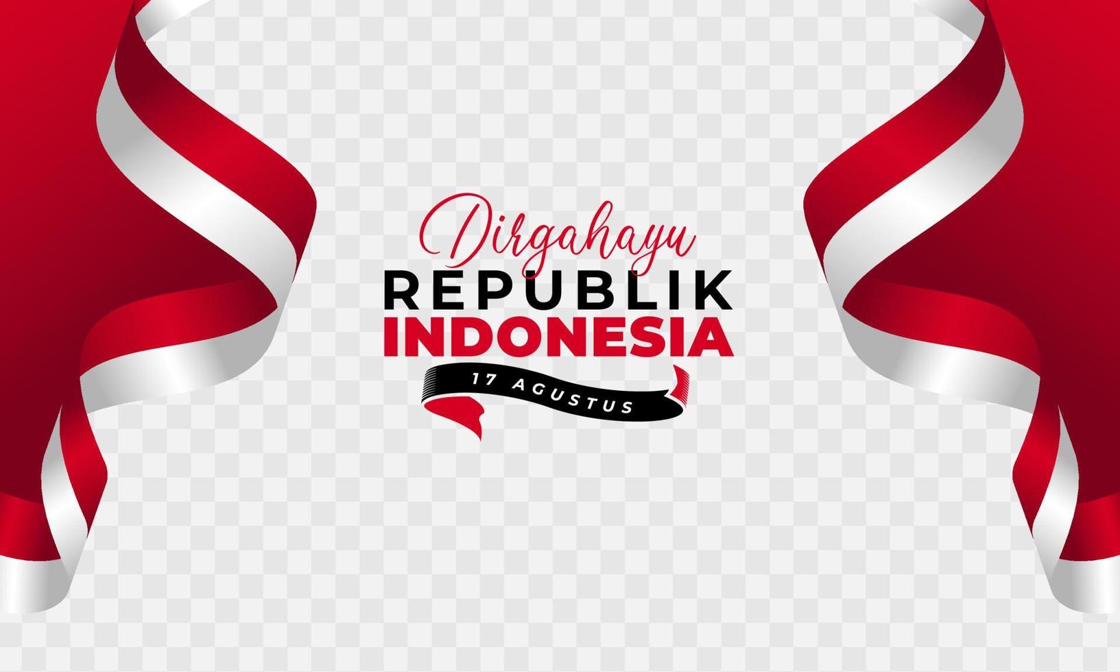 feliz diseño de banner de fondo del día de la independencia de indonesia. vector