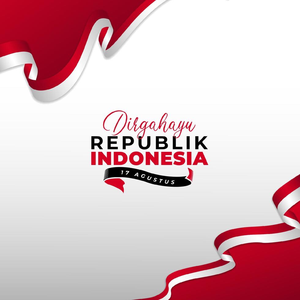 Happy Indonesia independence day background banner design. vector