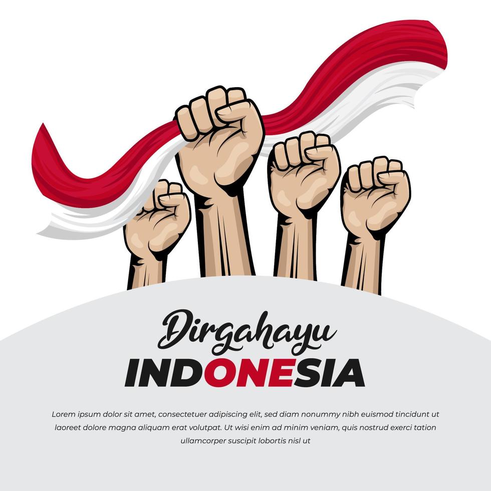 feliz día de la independencia de indonesia plantilla de diseño de fondo de saludo vector