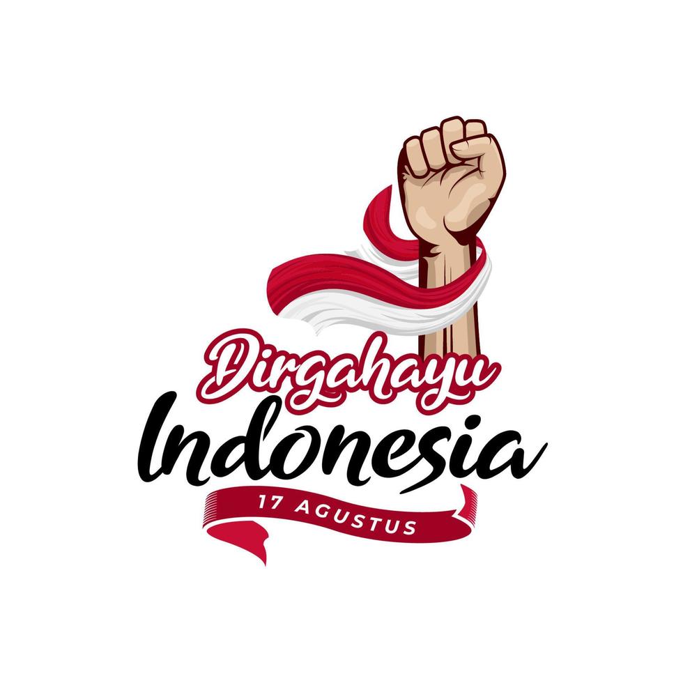 Happy Indonesia independence day greeting design template vector