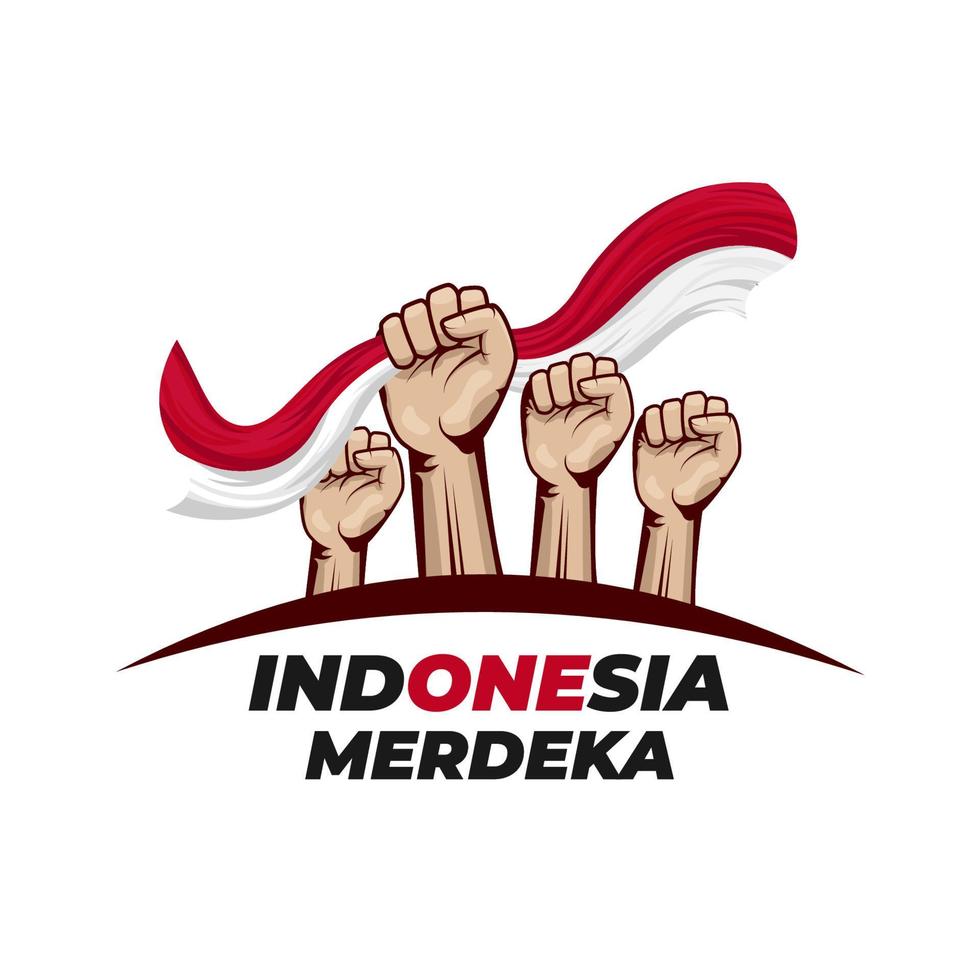 plantilla de diseño de saludo feliz día de la independencia de indonesia vector