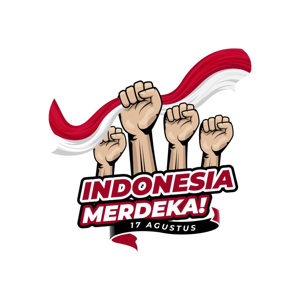 plantilla de diseño de saludo feliz día de la independencia de indonesia vector