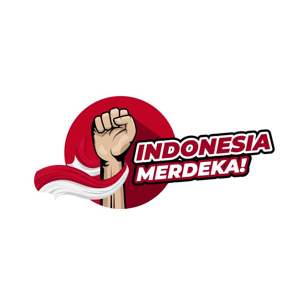 plantilla de diseño de saludo feliz día de la independencia de indonesia vector